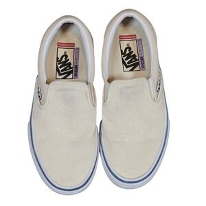Vans‎ Skateboarding Slip On Sneakers POPCUSH Cream White Womens US 8